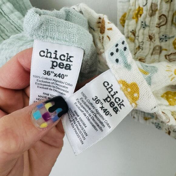 Chick Pea 36x40 Infant Boy Swaddling Blankets Bundle Of 2 - Picture 2 of 3